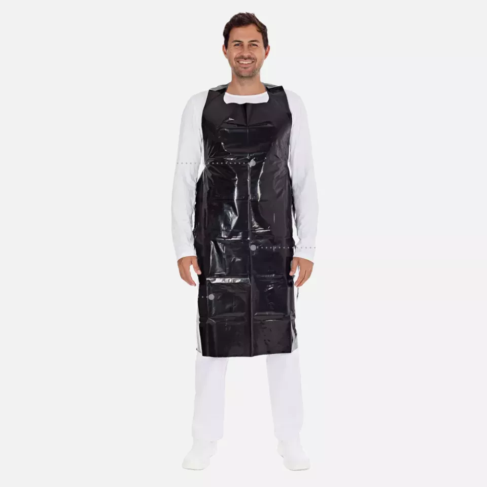 HygoStar 23528, Disposable LDPE Aprons, 140 x 75 cm, Black, 60 my, image 3, gallery thumbnail