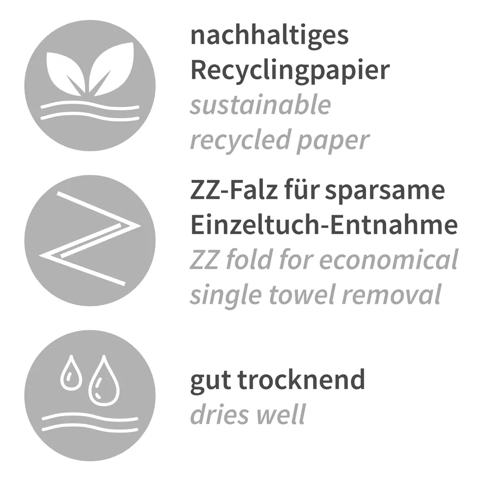 HygoClean 30402, Recycling-Papierhandtücher, 2-lagig, V/ZZ-Falzung, Weiß, image 4