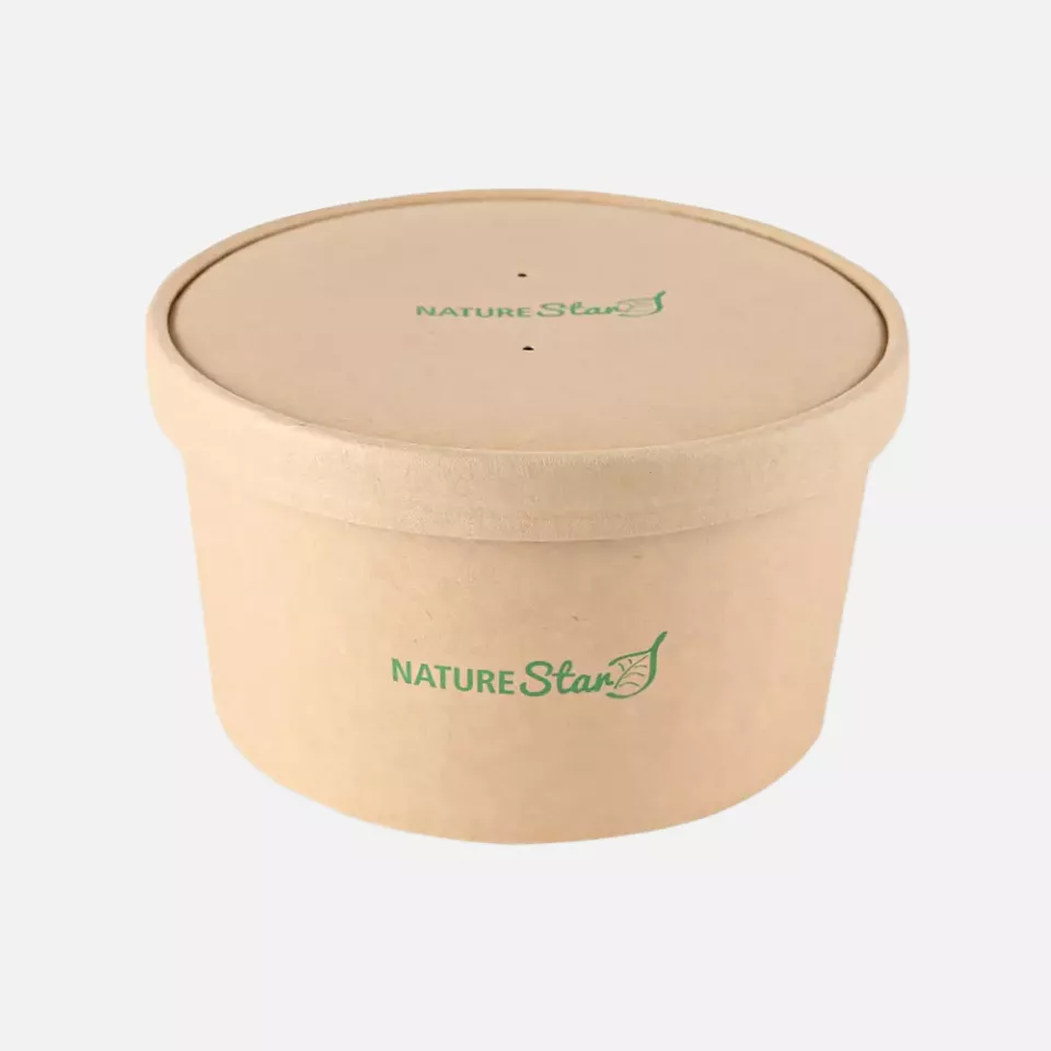 NATUREStar 416100, Caesar Organic Kraft Paper/PLA Salad Bowls, 1000 ml, Ø 150 mm, image 4, gallery thumbnail