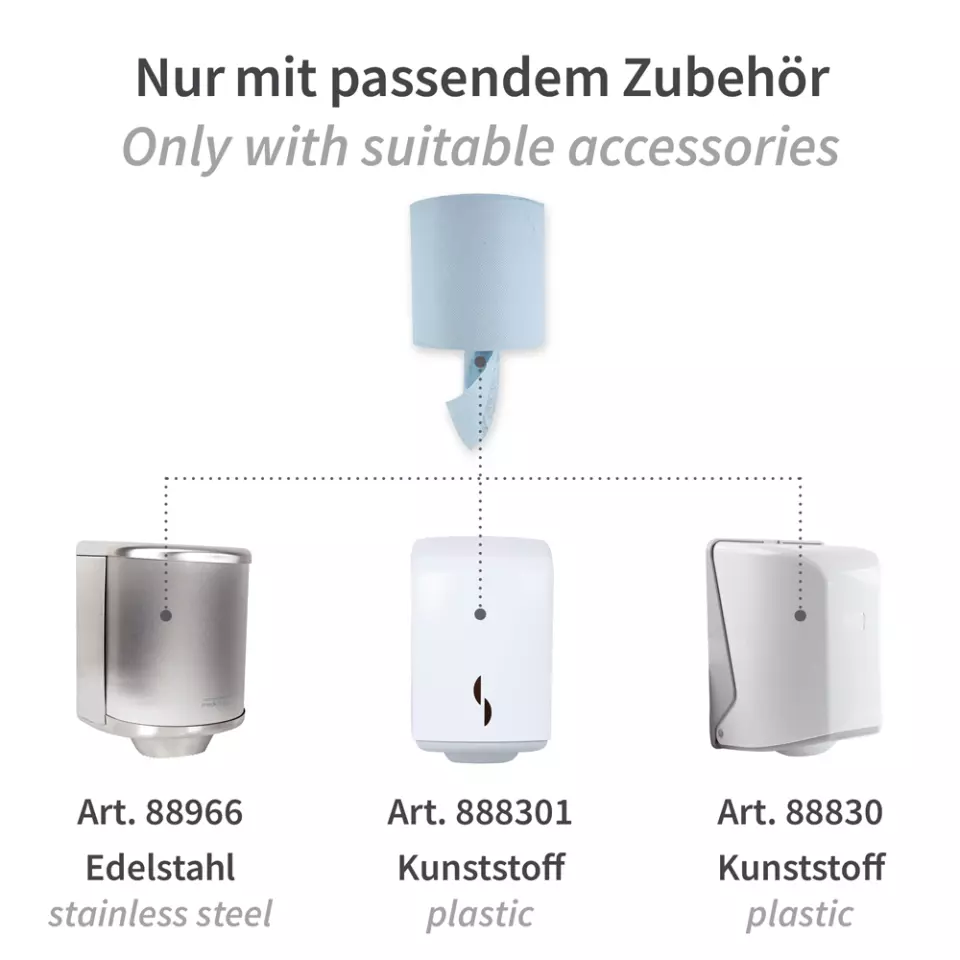 HygoClean 30416, Recycled Paper Paper Towel Rolls, 1-Ply, Centerfeed, Blue, image 4, gallery thumbnail