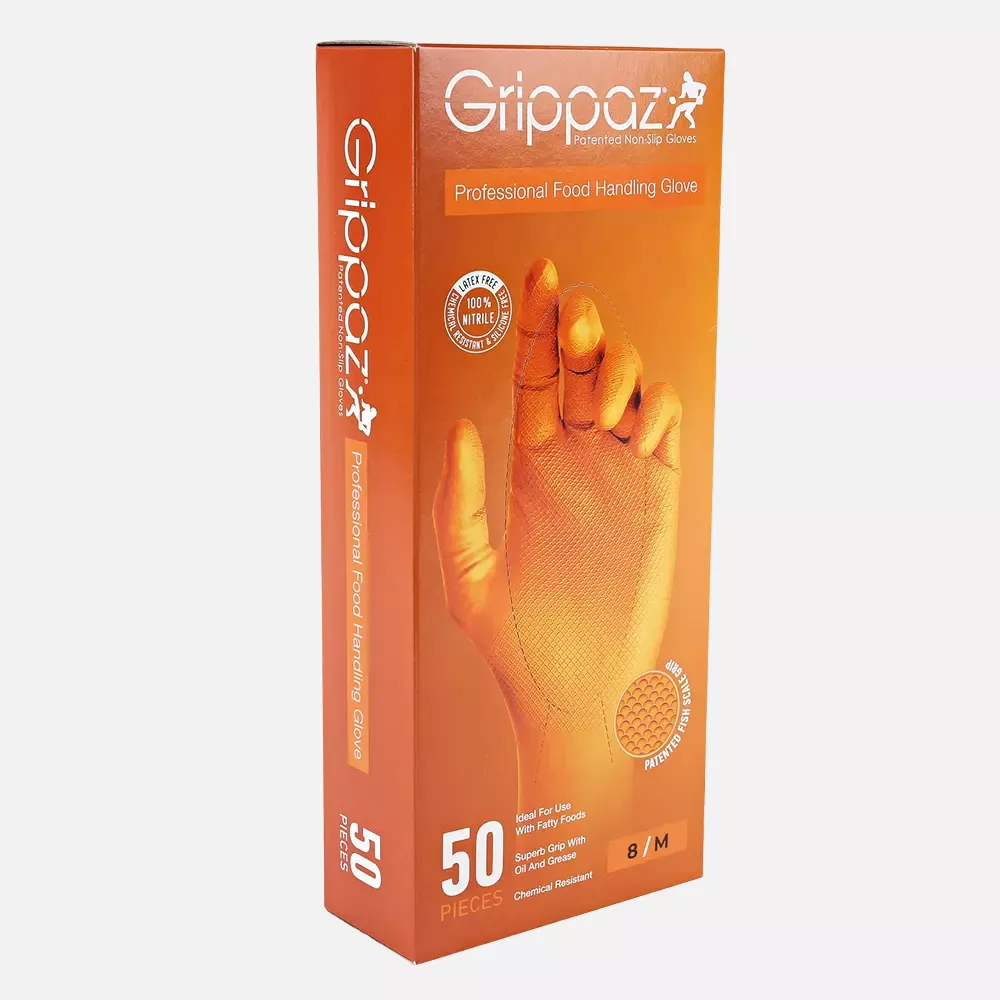 Franz Mensch 270925, Power Grip Long Nitrile Gloves, 11/XXL, Orange, Powder-free, image 3