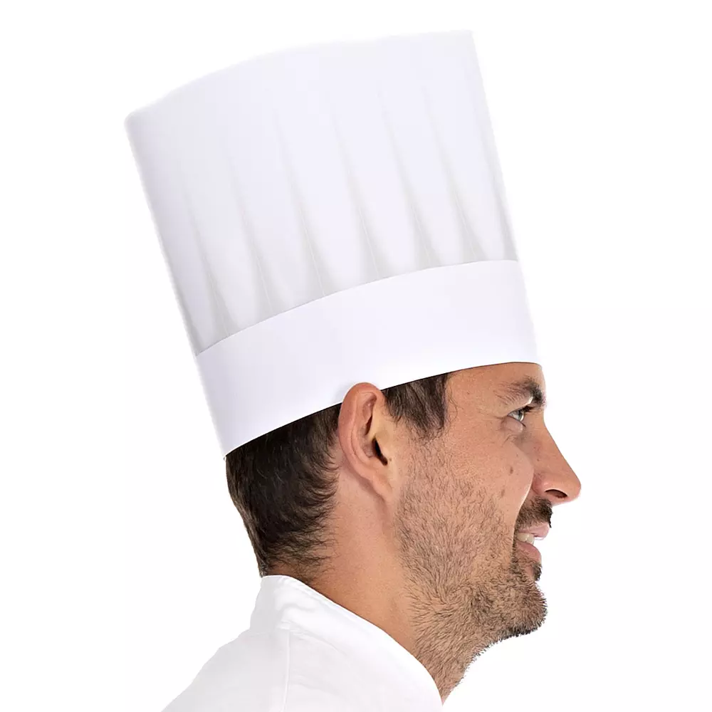HygoNorm 09649, Europa Embossed, Exposed Paper Chef's Hat, 21 cm, White, image 3