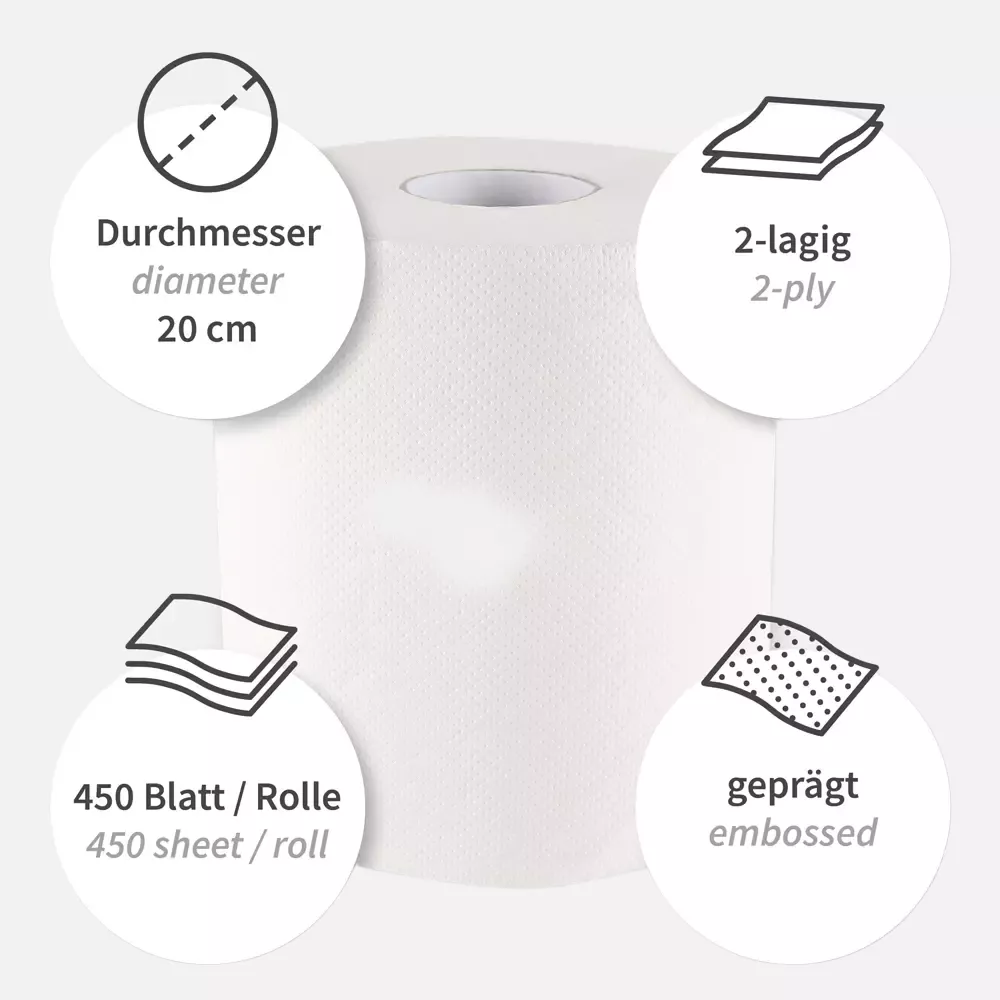HygoClean 30412, 2-Ply Cellulose Paper Towel Rolls, Centerfeed, White, image 4