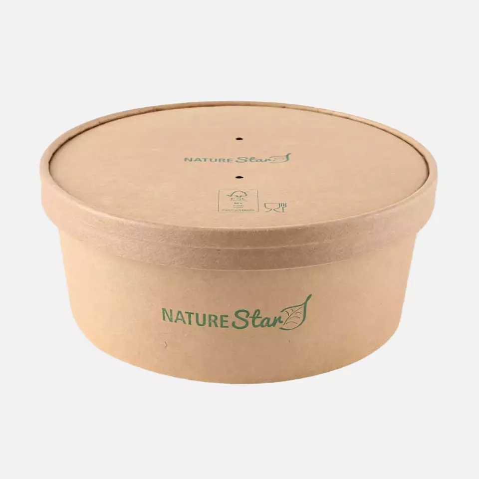 NATUREStar 417118, Caesar Organic Salad Bowl Lids, Kraft Paper/PE, FSC®-mix, ø 185 mm, image 5, gallery thumbnail
