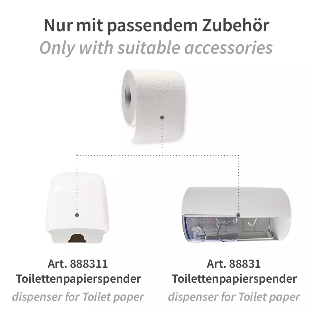 HygoClean 30428, 2-Ply Cellulose Toilet Paper, Small Roll, Bright White, image 4