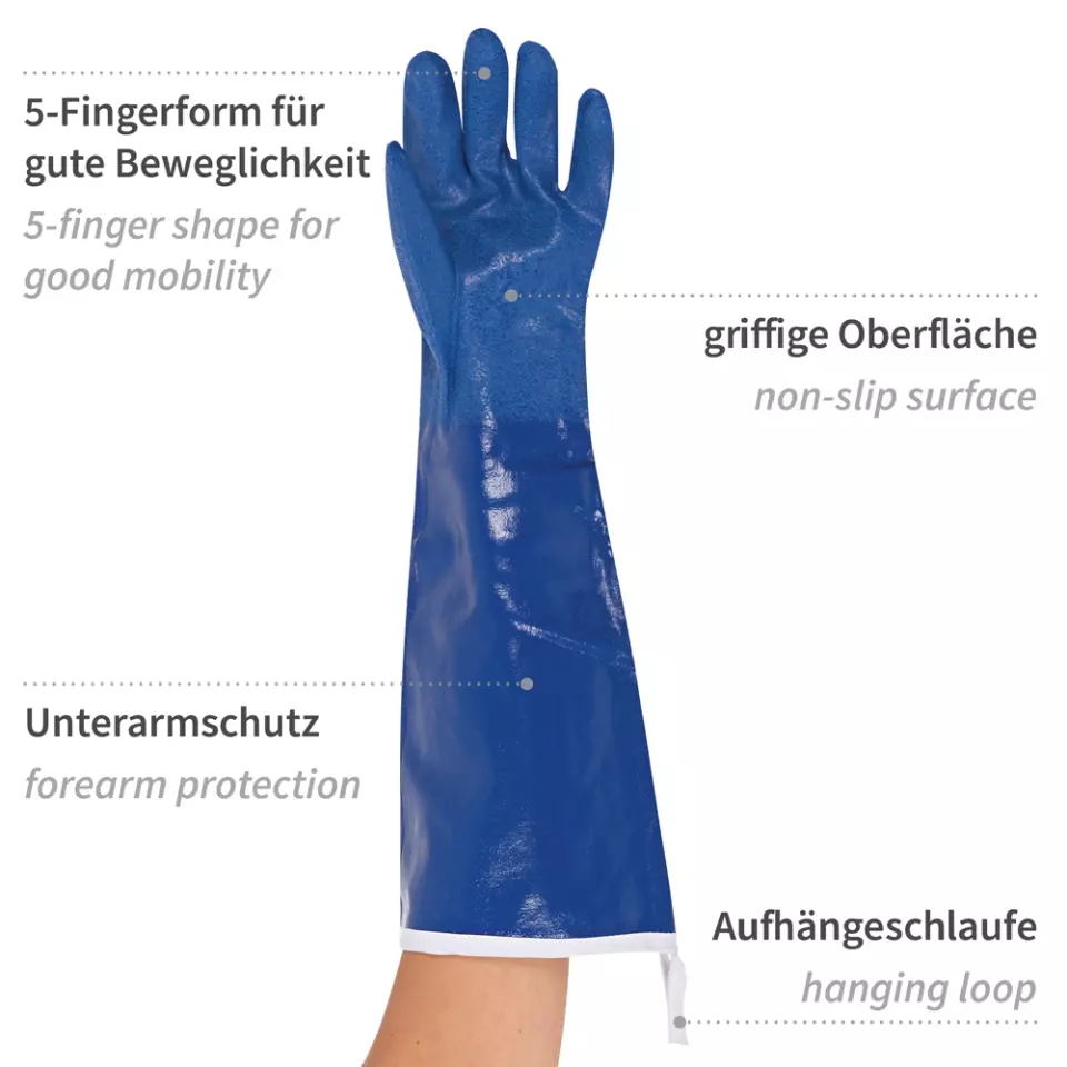 Franz Mensch 330205, Burnguard Multi SteamGuard™ Heat Protection Gloves, 35 cm, Blue, image 2, gallery thumbnail