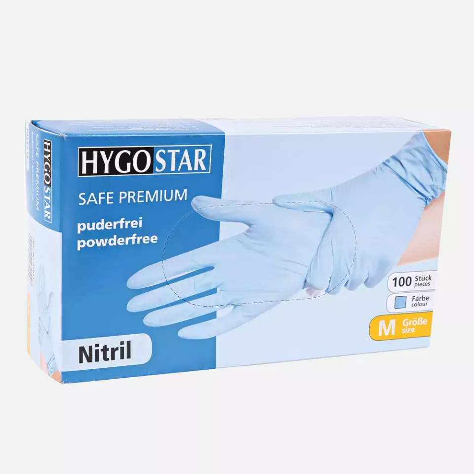 HygoStar 27021, Safe Premium Powder-Free Nitrile Gloves, 11/XXL, Blue, image 2, gallery thumbnail