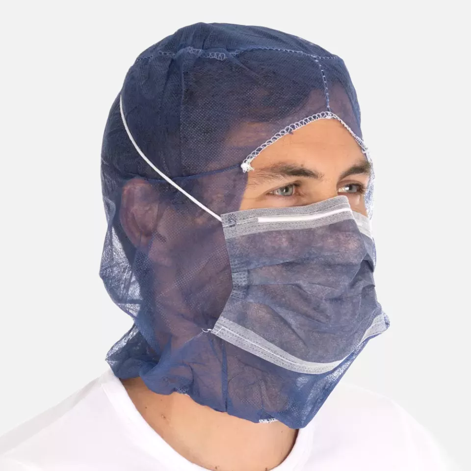 HygoNorm 132016, Astro Eco PP Caps with 2-ply Face Mask, Dark Blue, image 3, gallery thumbnail