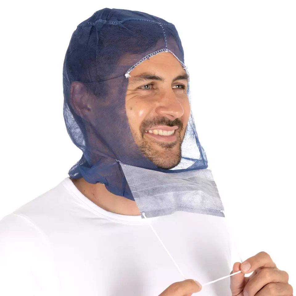 HygoNorm 132016, Astro Eco PP Caps with 2-ply Face Mask, Dark Blue