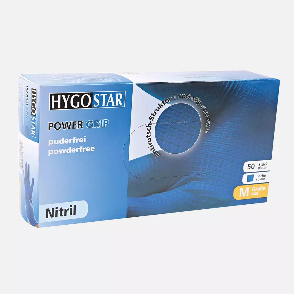 HygoStar 270826, Power Grip Powder-Free Nitrile Gloves, 11/XXL, Blue, image 3