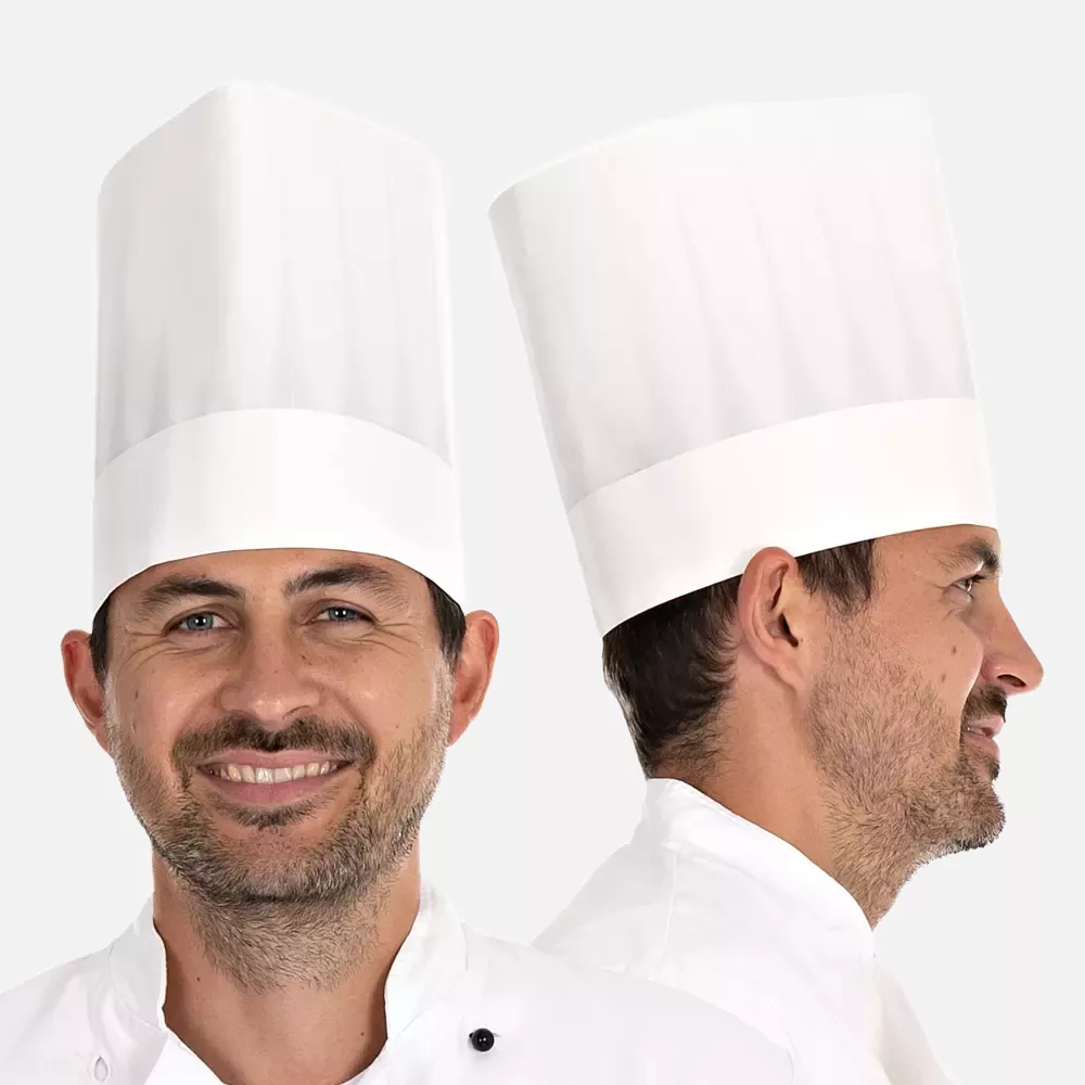 HygoStar 0964, Europa Original Chef's Hat, 22 cm, White, Absorbent Paper, Exposed, image 2