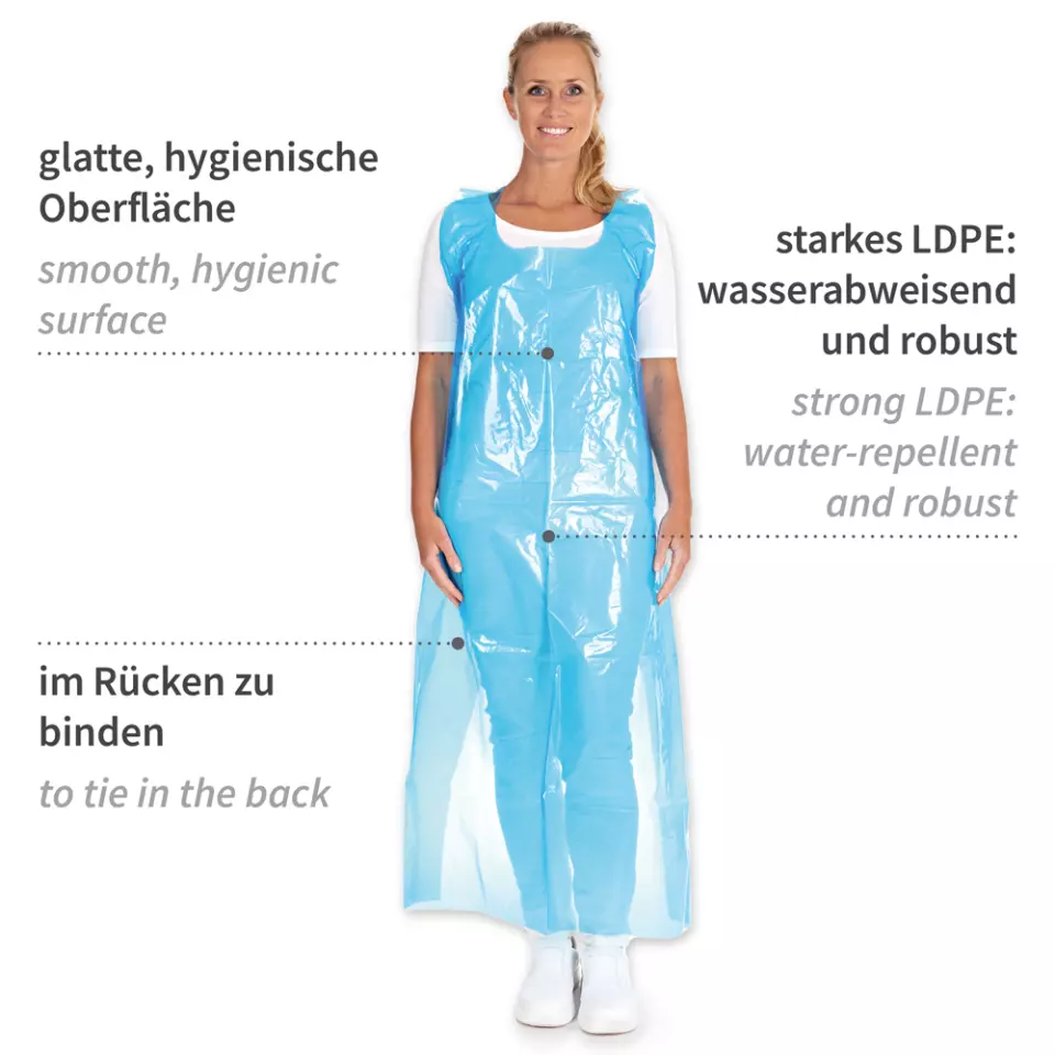 HygoStar 2356, Disposable LDPE Aprons, 60 my, 125 x 75 cm, image 4, gallery thumbnail