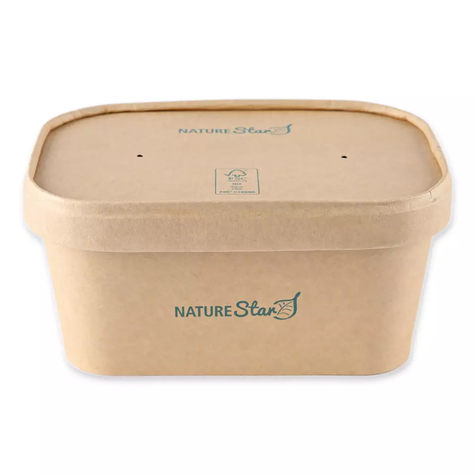 NATUREStar 417410, FSC®-mix Organic Takeaway Trays, Kraft Paper/PE, 172 x 120 x 75 mm, 1000 ml, image 4, gallery thumbnail