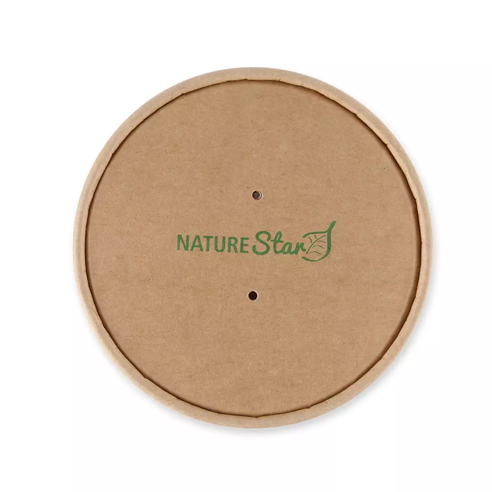 NATUREStar 416212, Minestrone Kraft Paper/PLA Soup Cup Lids, ø 116 mm, Organic, image 1
