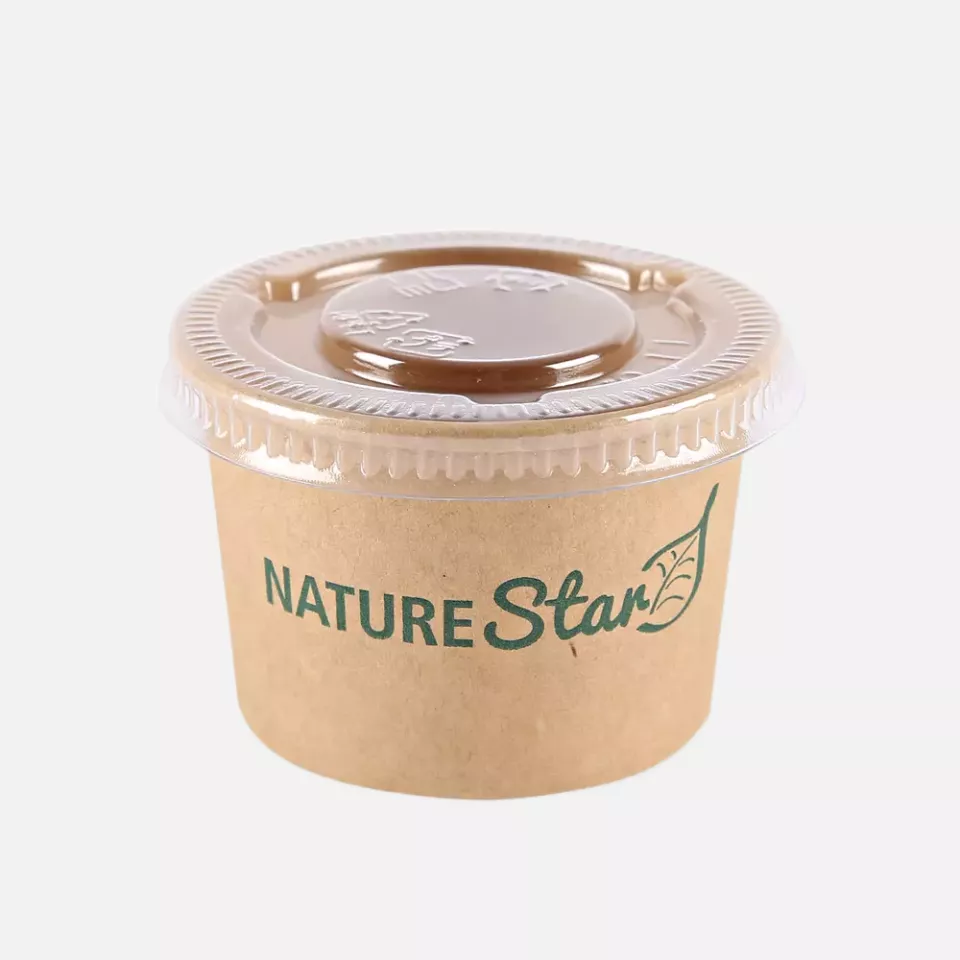 NATUREStar 417030, Organic Small Kraft Paper/PE Dip Trays, ø 61.5 mm x 40 mm, 30 ml, FSC®-mix, image 3, gallery thumbnail