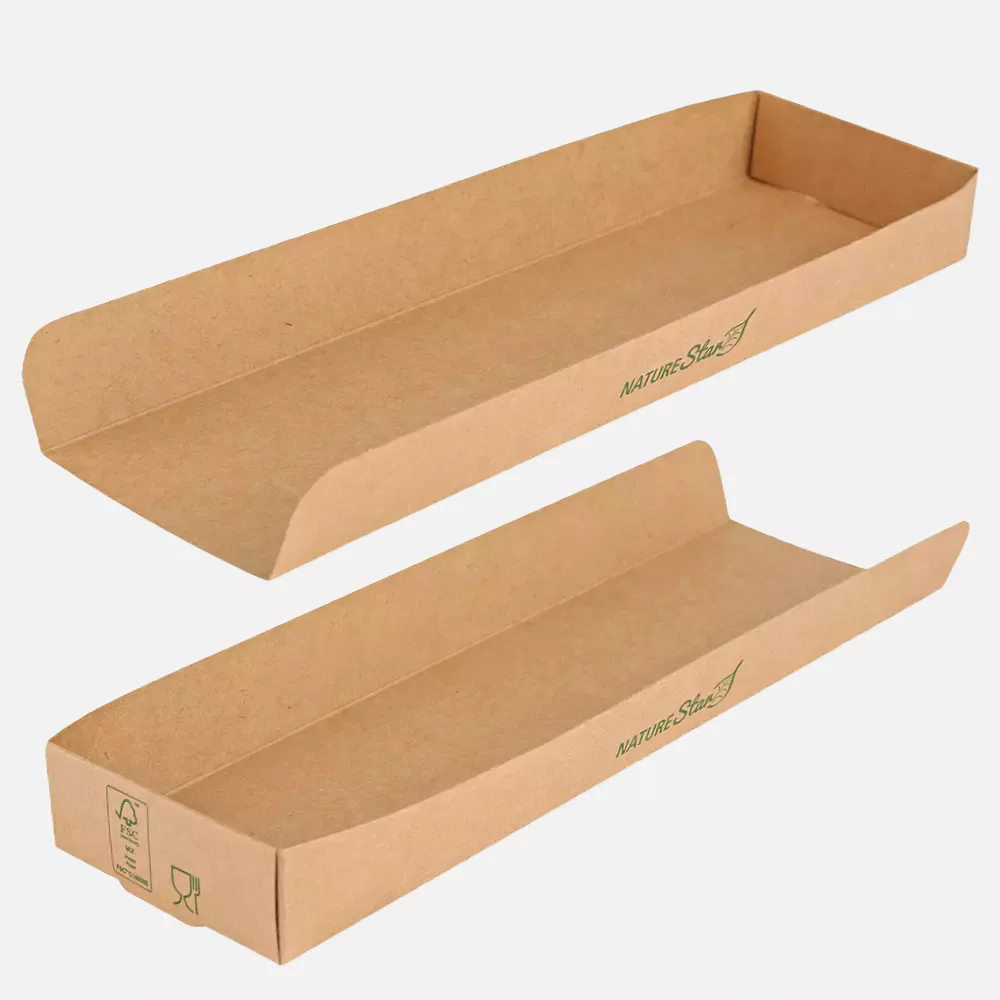 NATUREStar 417028, Organic Kraft Paper/PE Hot Dog Trays, 280 x 80 x 30 mm, FSC®-Mix, image 2
