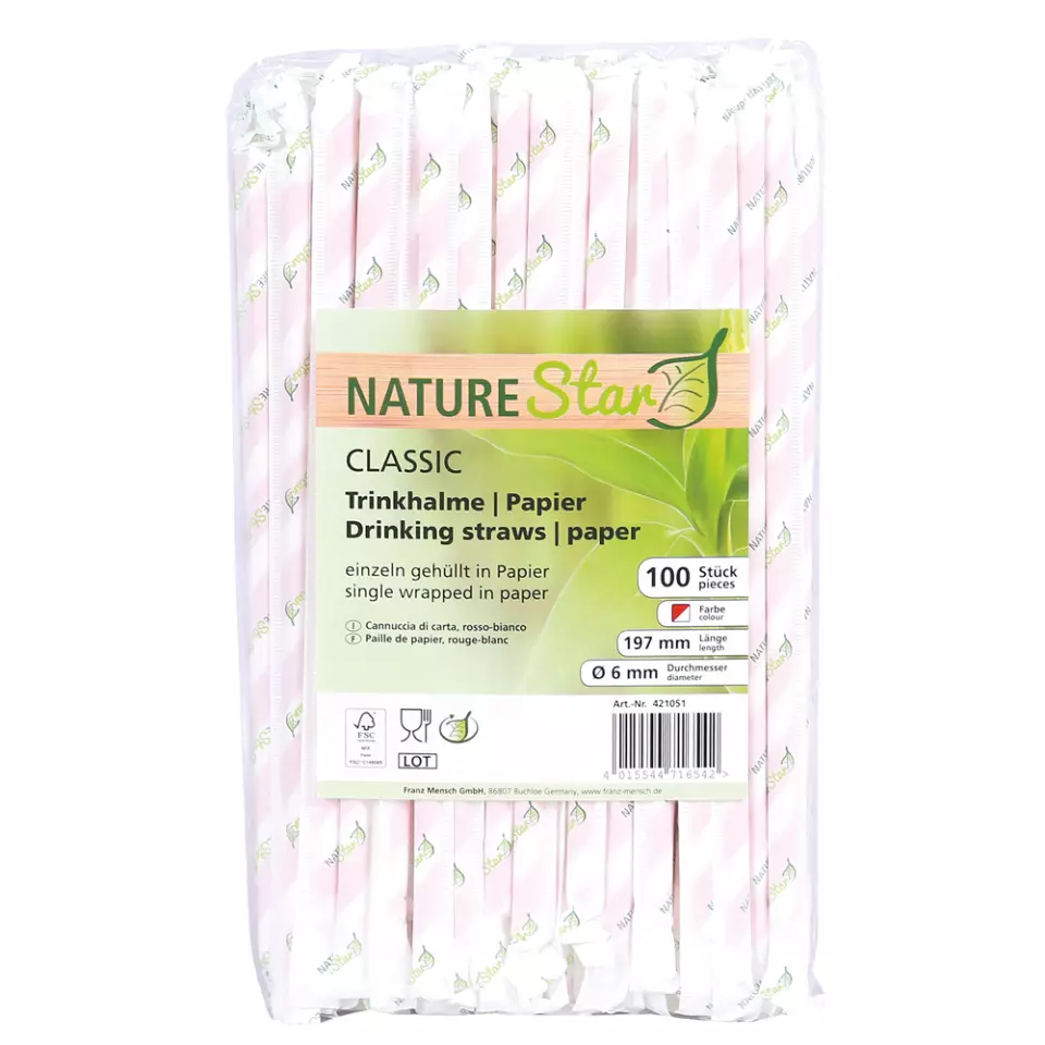 NATUREStar 421051, Classic Paper Straws, Organic, FSC®-mix