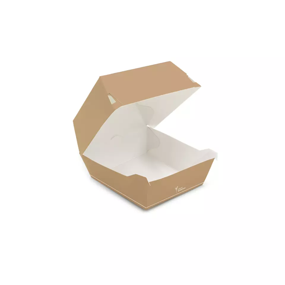 NATUREStar 41521, Organic Carta Paperboard/PE Hamburger Boxes, 120 x 120 x 85 mm, image 1, gallery thumbnail