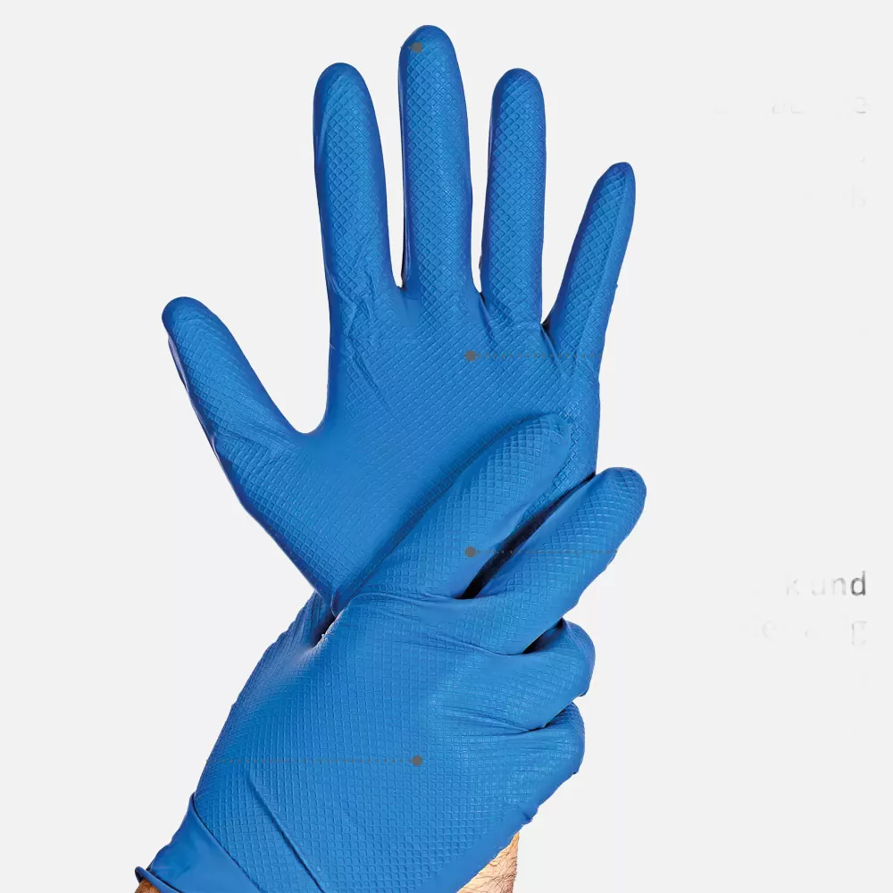HygoStar 270826, Power Grip Powder-Free Nitrile Gloves, 11/XXL, Blue, image 5