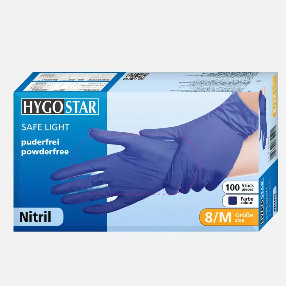 HygoStar 261066, Safe Light Nitrile Gloves, Powder-Free, image 2, gallery thumbnail