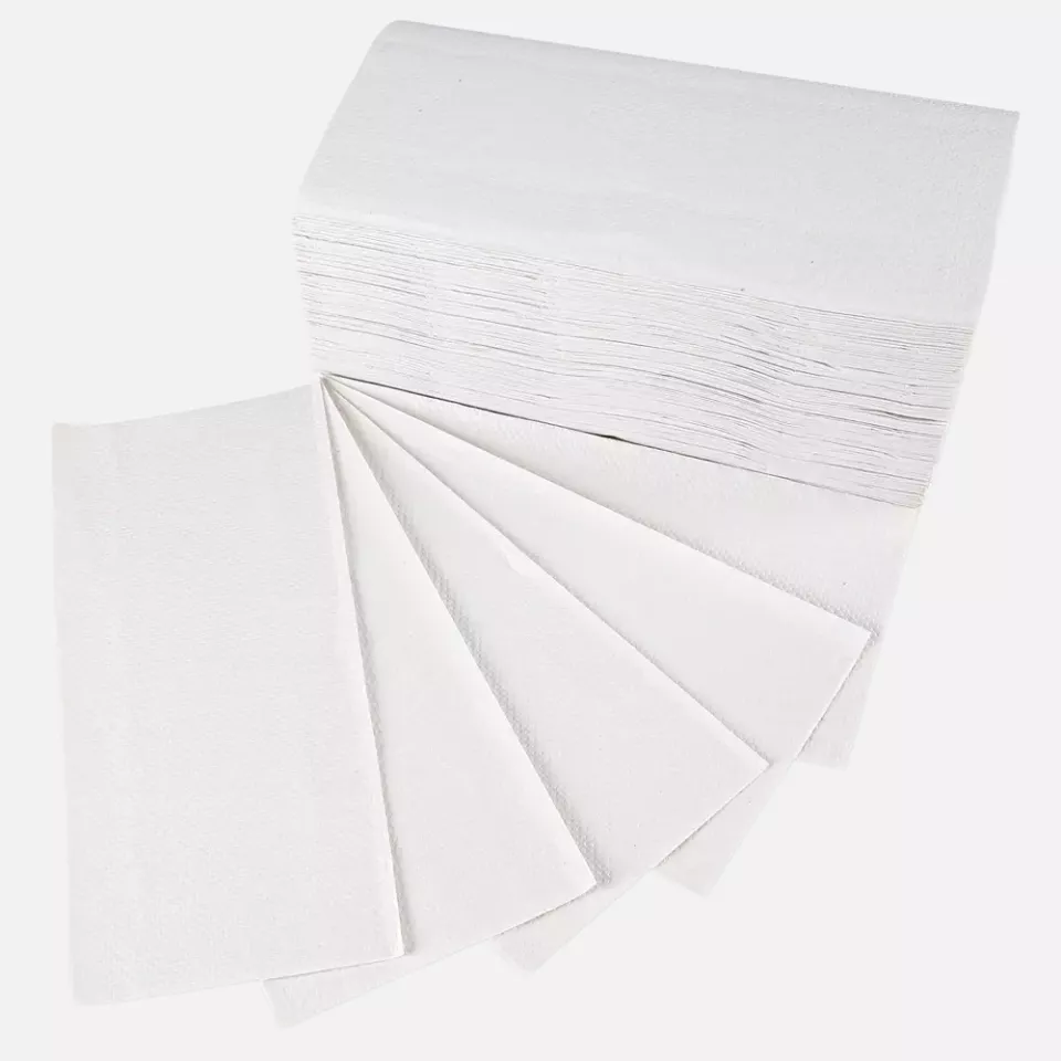 HygoClean 30402, Recycled Paper Hand Towels, 2-ply, V/ZZ-fold, White, image 1, gallery thumbnail