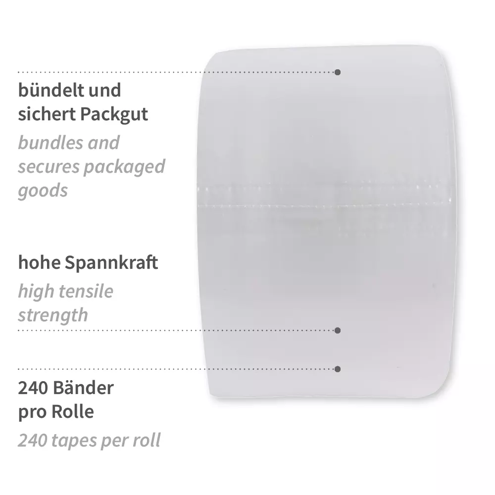 Franz Mensch 953011, Sanstrap® eco PE Stretchbands, for Pallet Securing, on Roll, Transparent, image 2