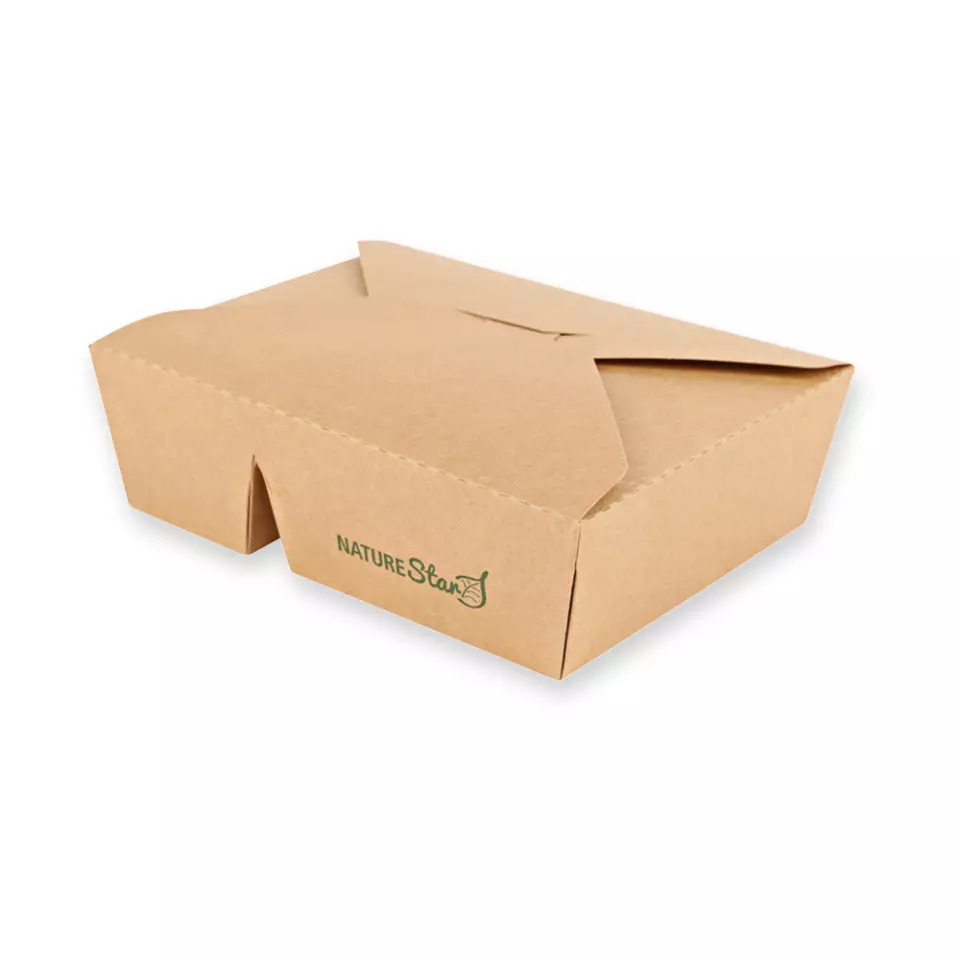 NATUREStar 417314, Menu Organic Food Boxes, 2-compartments, 168 x 135 x 50 mm, Kraft Paper/PE, FSC®-Mix, image 1, gallery thumbnail