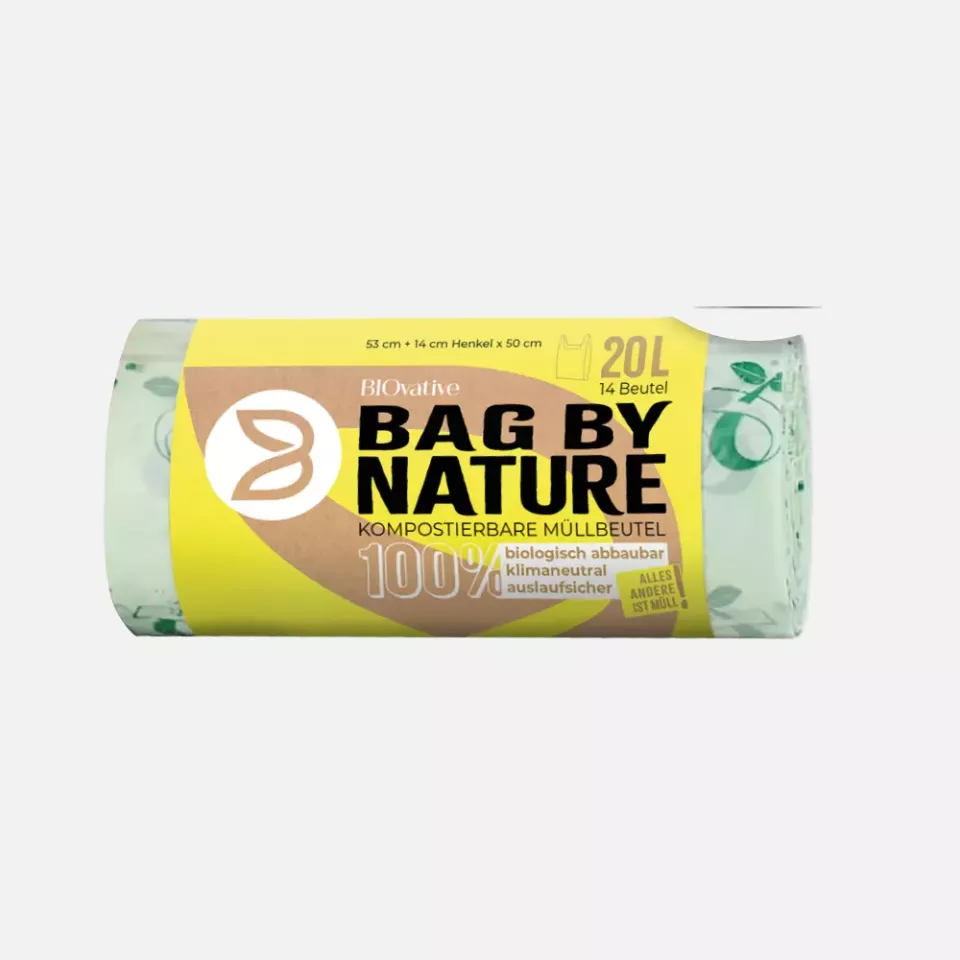 Franz Mensch 32293, Biologisch abbaubare Müllbeutel, Maisstärke, 20 l, Rolle, mit Tragegriff, image 1, gallery thumbnail