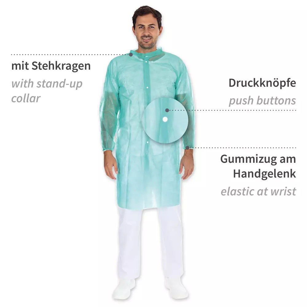 HygoNorm 27417, PP Visitor Gowns, Light, Push Buttons XXL, image 2