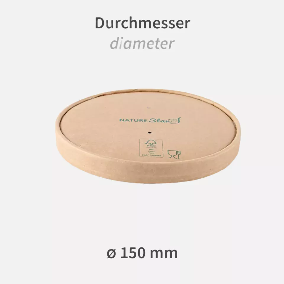 NATUREStar 417115, Caesar Organic Lids, ø 150 mm, kraft paper/PE, FSC®-mix, image 2, gallery thumbnail