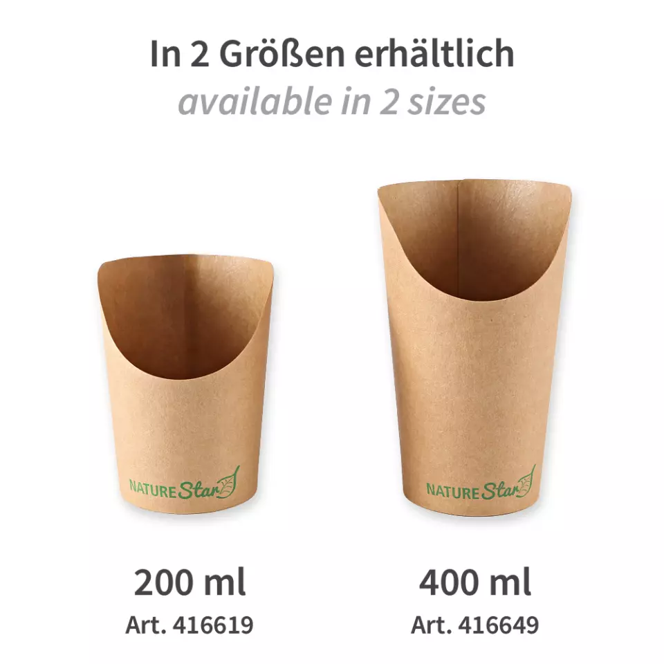 NATUREStar 416649, Kraft Paper/PLA Snack Cups, Wrap, 400 ml, ø 60 mm, 135 mm, image 2, gallery thumbnail