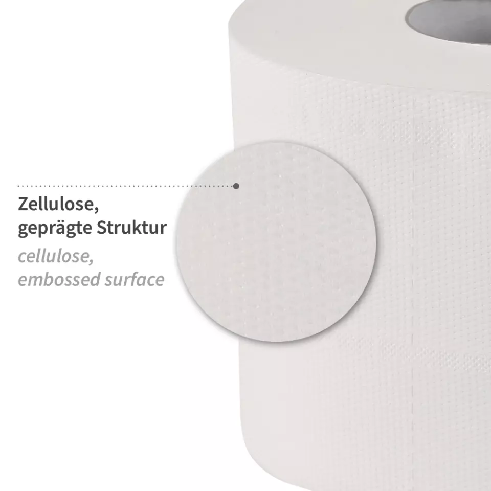 HygoClean 304235, 3-ply Cellulose Toilet Paper, Small Roll, Bright White, image 2, gallery thumbnail