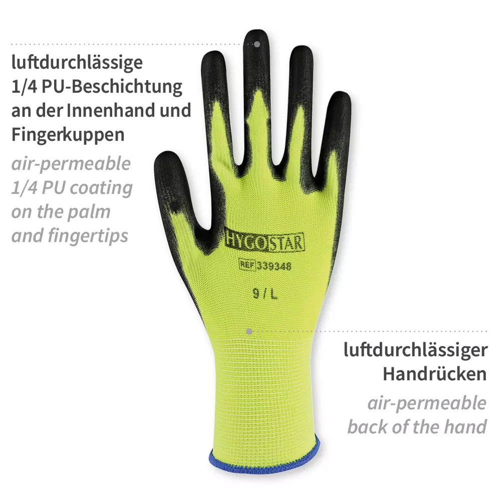 HygoStar 339338, Neon Ace Fine Knit PU Gloves, image 2