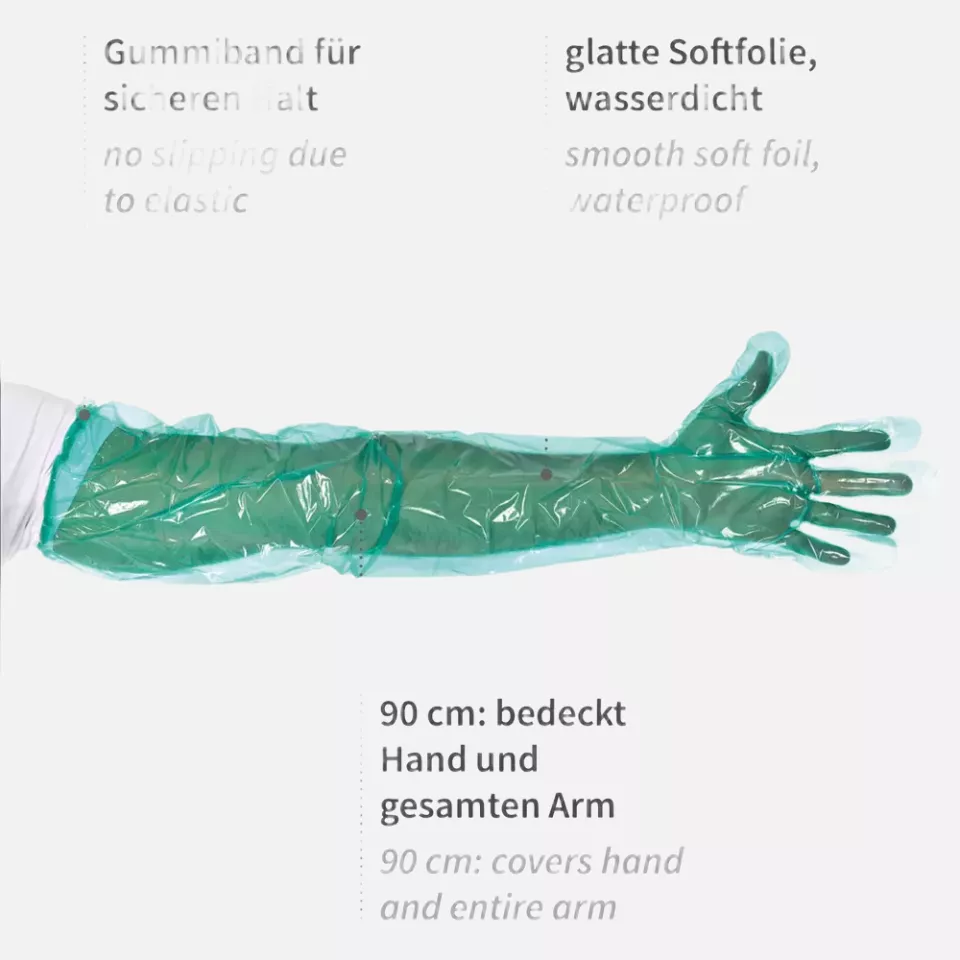 HygoStar 2621, Softline Long Plus LDPE Gloves, Green, image 5, gallery thumbnail