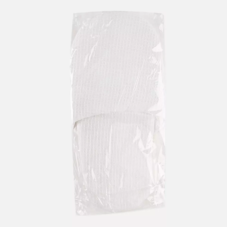 HygoStar 5556, Waffle Closed Cotton Slippers, White, image 3, gallery thumbnail