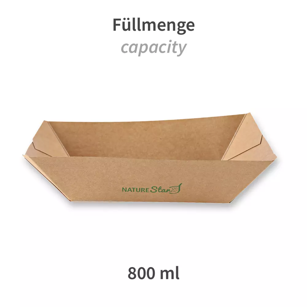 NATUREStar 417580, Tasty Organic Food Trays, Kraft Paper/PE, 800 ml, 200 x 125 x 53 mm, FSC®-Mix, image 2
