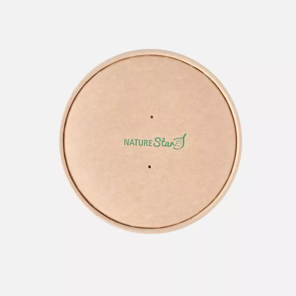 NATUREStar 416115, Organic Caesar Kraft Paper/PLA Lids, ø 150 mm, image 1, gallery thumbnail