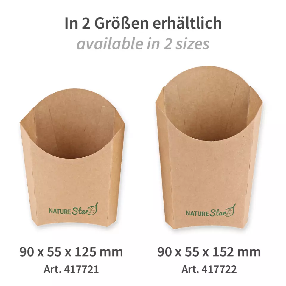 NATUREStar 417721, Organic Kraft Paper/PE Fries Boxes, 90 x 55 x 125 mm, FSC®-Mix, image 3, gallery thumbnail