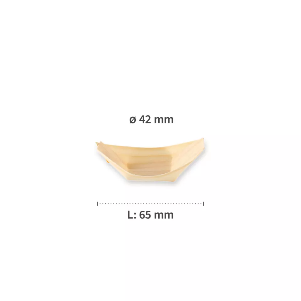 NATUREStar 38831, Boat Organic Wood Fingerfood Tray, 65 x 42 mm, image 5, gallery thumbnail