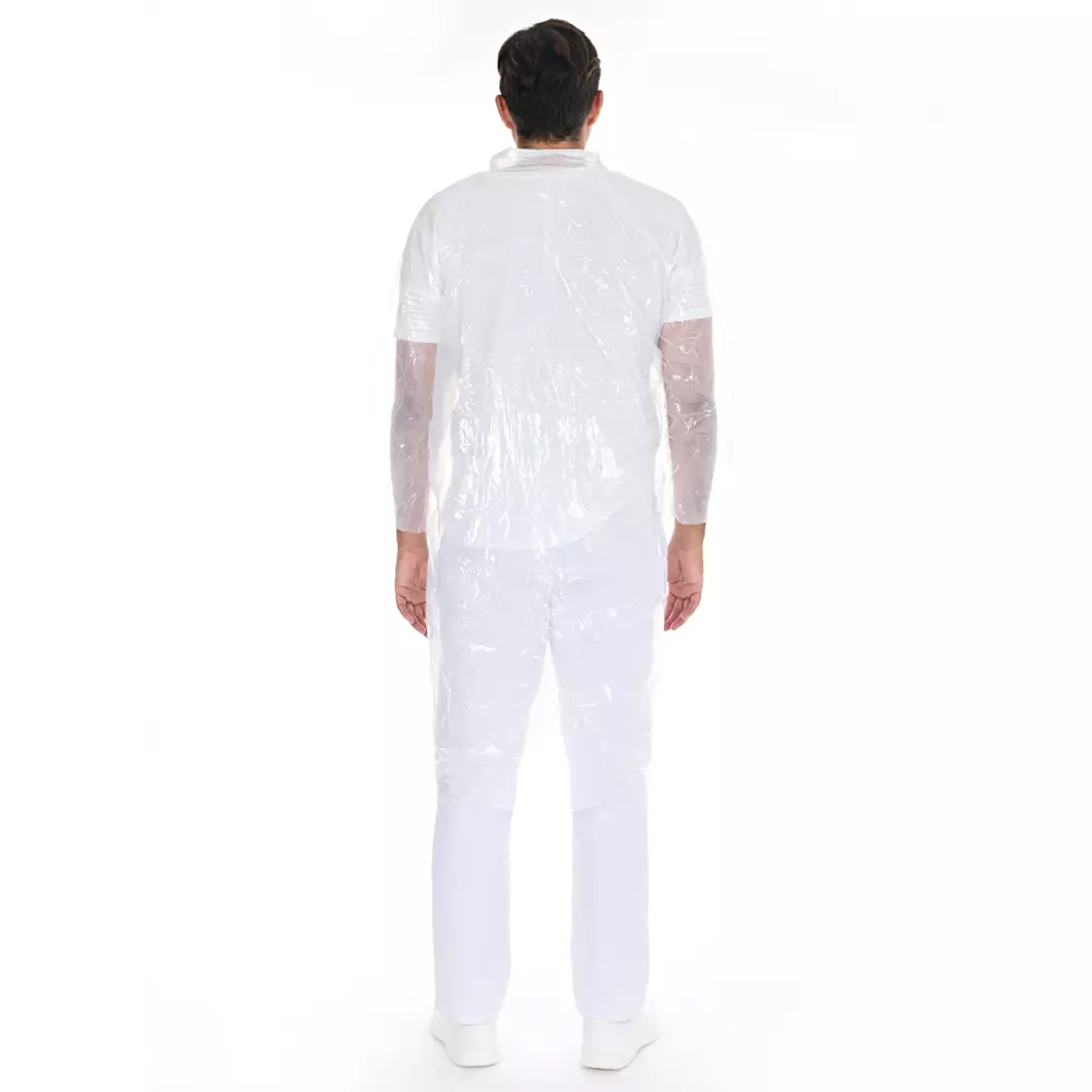 HygoNorm 27329, PE Light Visitor Gowns, Push Buttons, White, image 3