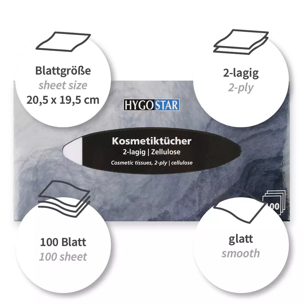 Hygostar 30471, 2-Ply Cellulose Cosmetic Tissues, White, image 3