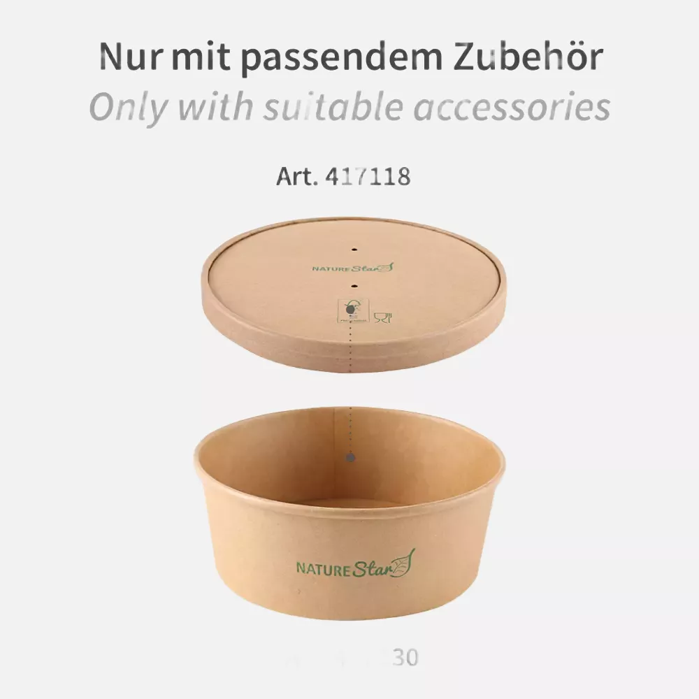 NATUREStar 417118, Caesar Organic Salad Bowl Lids, Kraft Paper/PE, FSC®-mix, ø 185 mm, image 4