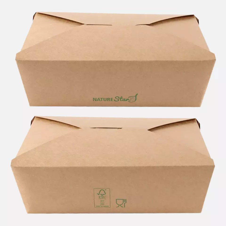NATUREStar 417321, Menu Bio-Menüboxen, 215 x 162 x 64 mm, Kraftpapier/PE, FSC®-Mix, image 3, gallery thumbnail