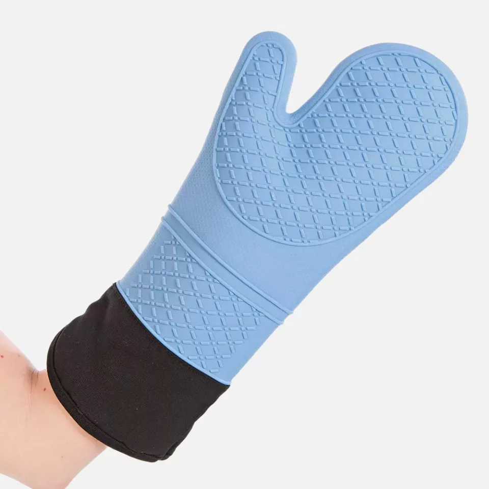 HygoStar 33201, Heattec Silicone Oven Gloves, Cuffed, 40 cm, Light Blue, image 1, gallery thumbnail