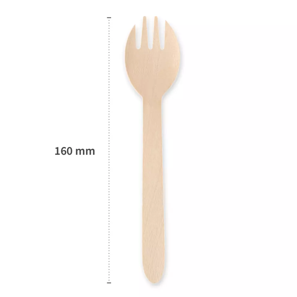 NATUREStar 388625, Spork Organic Wood Cutlery Sets, FSC® 100%, Wax Coated, image 8, gallery thumbnail