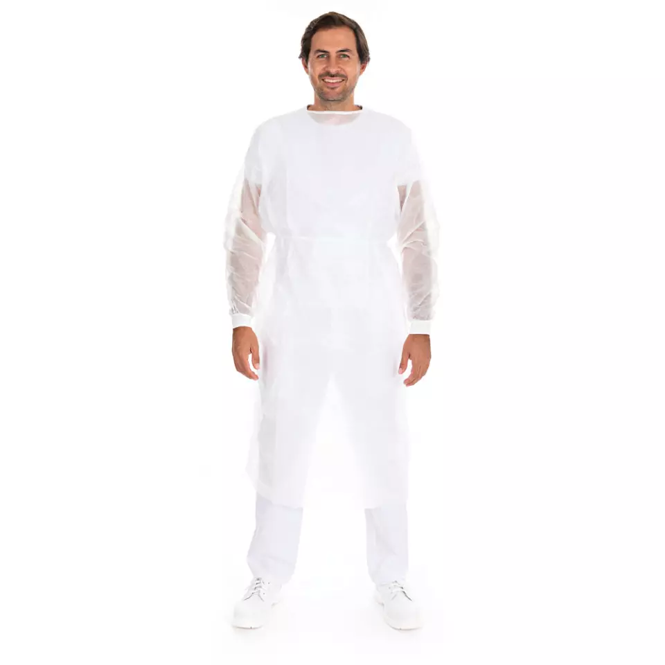 HygoStar 27776, PP/PE Gowns with Neck Ties, Partly Laminated, image 4, gallery thumbnail