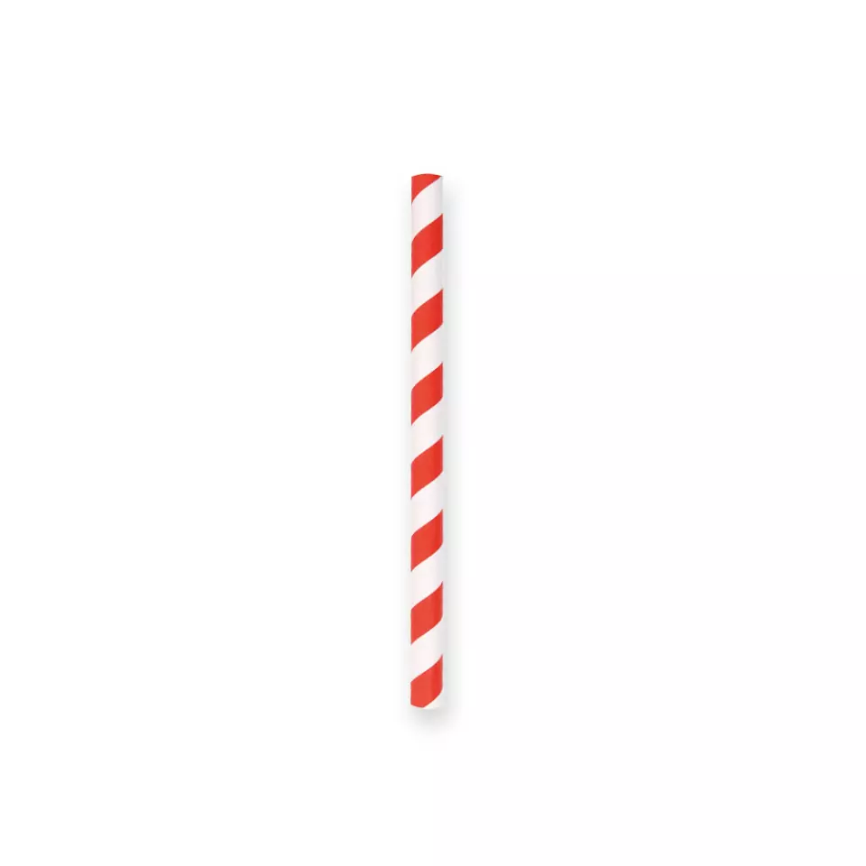 NATUREStar 421350, Cocktail Organic Paper Straws, FSC®-mix, red/white striped, ø 8 mm, 130 mm