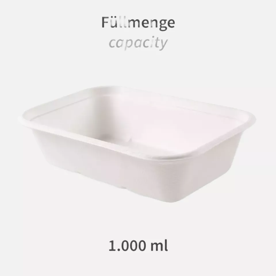 NATUREStar 41172, Puro Organic Bagasse Trays, 212 x 140 x 55 mm, 1000 ml, image 2, gallery thumbnail