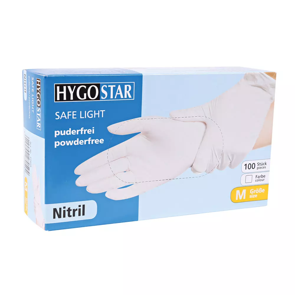 HygoStar 27029, Safe Light Nitrile Gloves, Size 11/XXL, White, Powder-Free, image 4