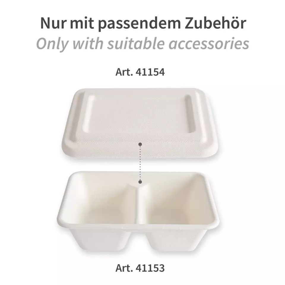 NATUREStar 41153, Organic Trays, 2 Compartments, Bagasse, 180 x 122 x 53 mm, 630 ml, image 4, gallery thumbnail